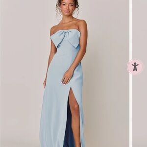 Revelry Strapless Light Blue Dress